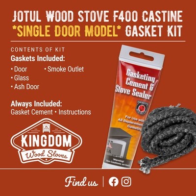 Jotul Wood Stove  SINGLE DOOR F400 Castine Gasket Kit *FREE Shipping!*
