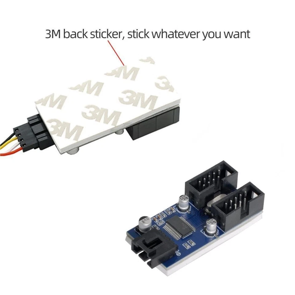 USB 2.0 Front Panel Header 9/10Pin 1 zu 2 HUB Splitter Kabel - Bild 3 von 4
