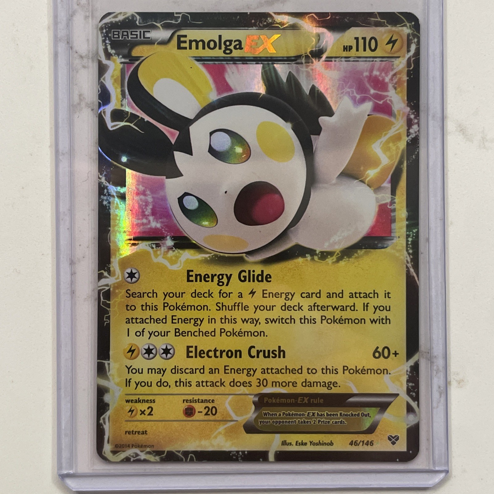 Pokemon TCG Emolga EX 46/146 Ultra Rare XY 2014 Lightly Played Condition