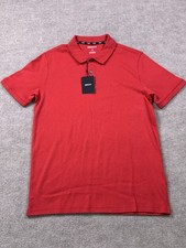 DKNY Men's Regular Fit Short Sleeve Polo Shirt Red Size Medium NWT