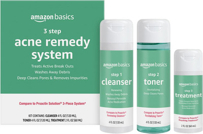 3-Step Acne Remedy System with Cleanser, Toner and Treatment, 10 Fluid Ounces, 1