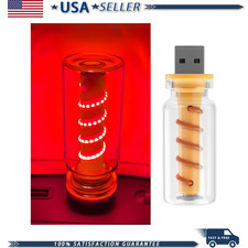 Usb Touch Dimmable Led Interior Lamp Car Portable Mini Glass Bottle Bcolor Red