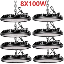 8 Pack 100W Led UFO High Bay Light Industrial Commercial Factory Warehouse Light
