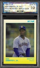 1989 Star Promo Ken Griffey, Jr. RC Yellow w/ White Back Graded FCGS 10 GEM MINT
