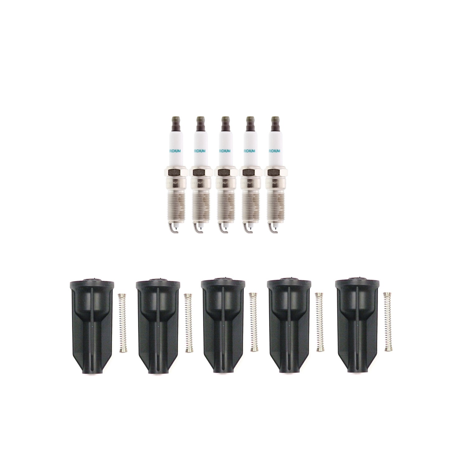 Denso 5 Iridium Long Life Spark Plugs  5 Coil Boots Kit for Colorado 3.5L L5