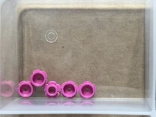 LEGO Parts - Dark Pink Plate, Round 1 x 1 with Flower Edge - No 24866 - QTY 5