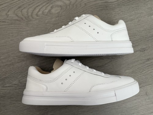 Clarks Makea Court Women’s White Soft Leather Trainers - Size UK 4 - New In Box - Picture 5 of 11