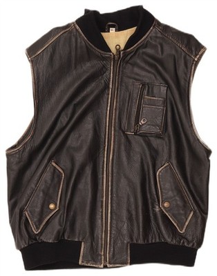 Conbipel Damen Lederweste UK 18 XL Schwarz Leder DQ09