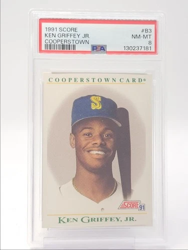 KEN GRIFFEY JR. 1991 SCORE COOPERSTOWN SEATTLE MARINERS #697 PSA 8 Q5346