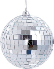 Disco Mirror Balls Silver Hanging Ball for 50s 60s 70s Disco DJ Light Effect ...
