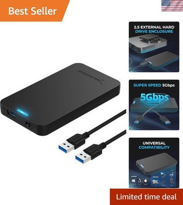 2.5 Inch SATA to USB 3.0 Tool-Free External Hard Drive Enclosure - Black EC-UASP