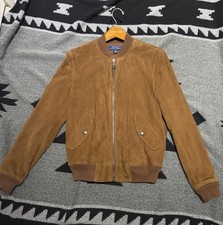Ralph Lauren Goat Suede Zip Up Bomber Jacket. Men  s Size Small.