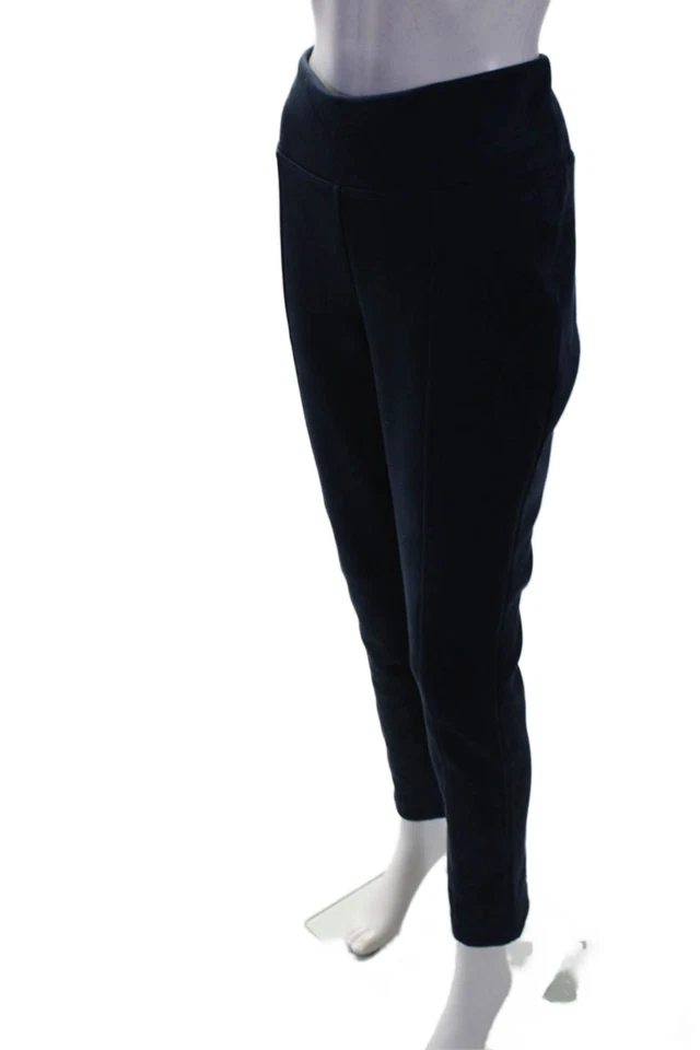 Pantalones sin cordones Andrew Marc para mujer de gamuza suave texturizada pierna recta azul talla M Foto 2 de 4