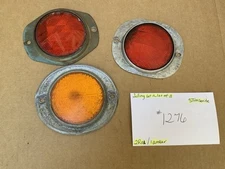 Vintage Stimsonite No12A red reflector light, Arrow 218 Amber, Satelite-30 Red