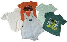 Lot Baby Boy 12-18 Month One Piece Vintage 90 s Denim Shortall T-Shirt