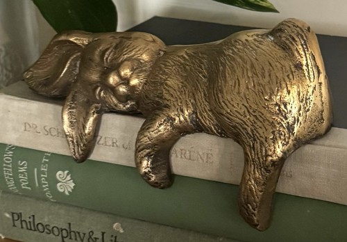 Vintage Solid Brass Sleeping Bunny Rabbit Shelf Sitter Figurine - Picture 4 of 16