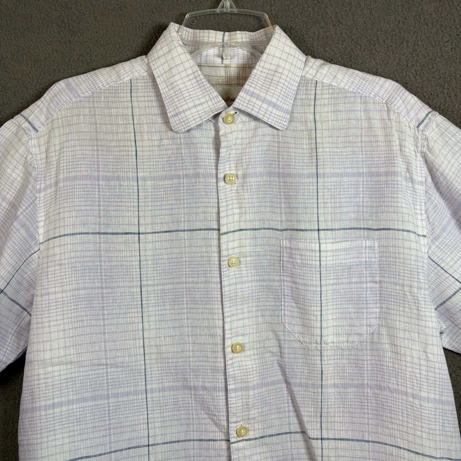 Tommy Bahama Linen Shirt Men’s L Pane Plaid White Short Sleeve Coastal Beach
Opens in a new window o