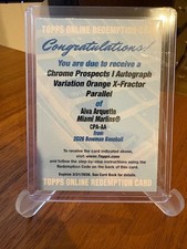 2026 Bowman Aiva Arquette AutoVariation Orange X-Fractor Parallel REDEMPTION /25