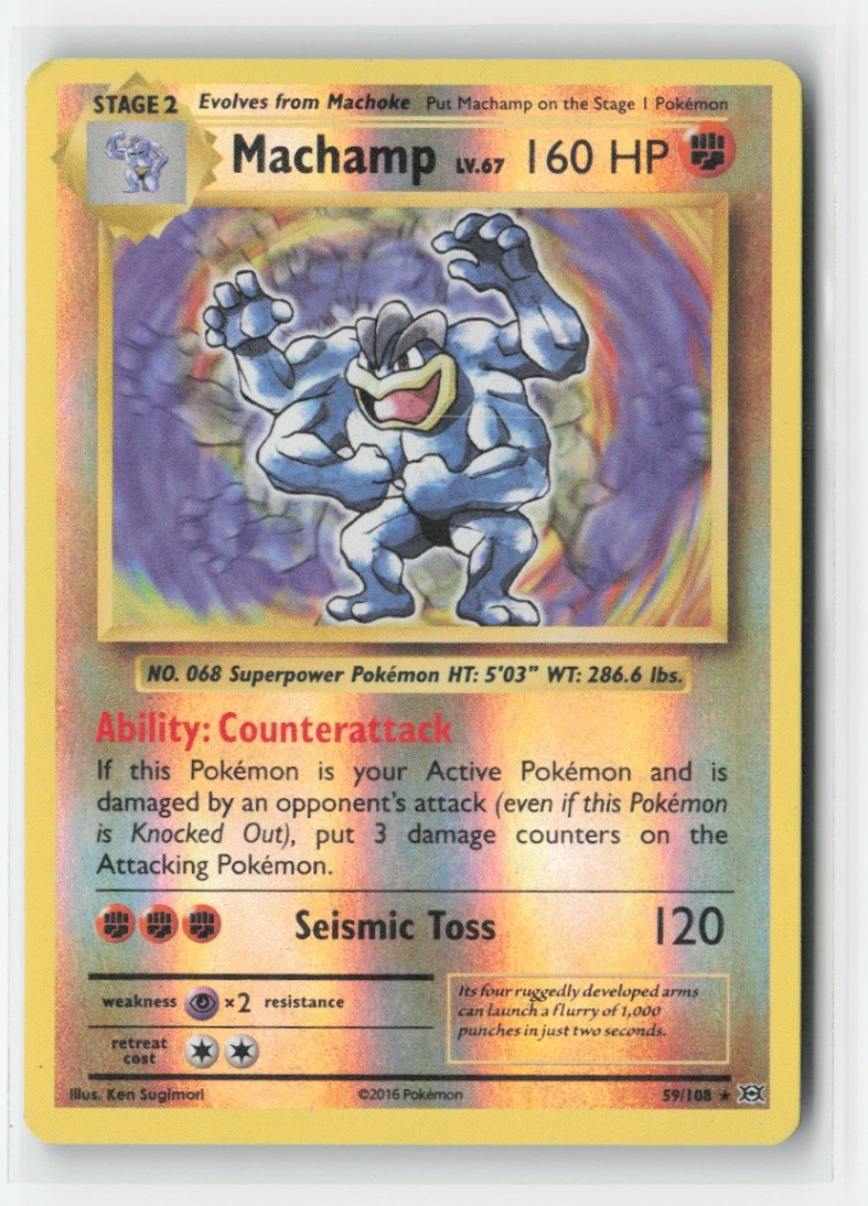 Machamp Rare XY - Evolutions 59/108 NM Reverse Holo - Pokemon