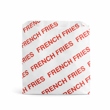 Printed French Fry Paper Bags 5x4x1 Side Gusset Grease Resistant 2000-20000