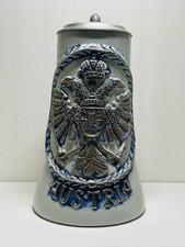Austria Beer Stein Hand Painted by Original King Cobalt Blue Rare Vintage 