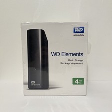 WD Elements 4 TB External Hard Drive WDBWLG0040HBK-NESN USB 3.0 New Sealed