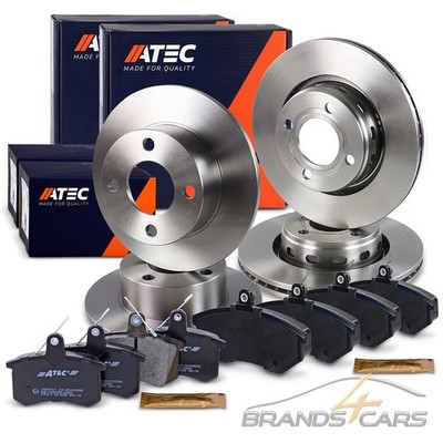 ATEC BREMSSCHEIBEN+BREMSBELÄGE BREMSKLÖTZE VORN+HINTEN FÜR AUDI 80 B4 93-97