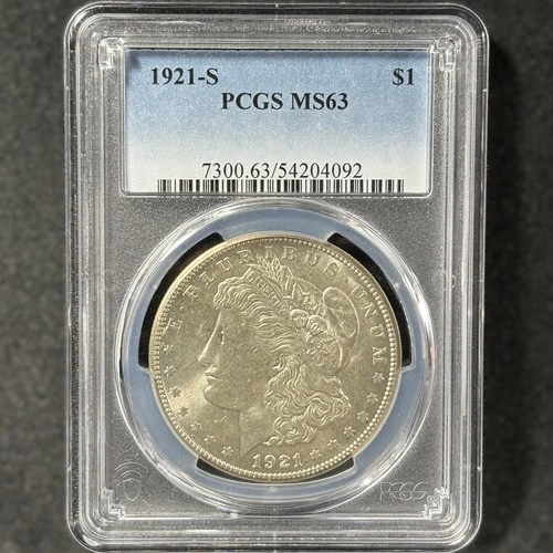 1921-S $1 Morgan Silver Dollar San Francisco Choice Uncirculated PCGS MS 63