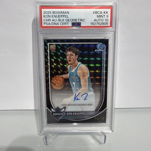 PSA 9 2025-26 Bowman Kon Knueppel Chrome Auto RC Black Geometric Refractor #/10