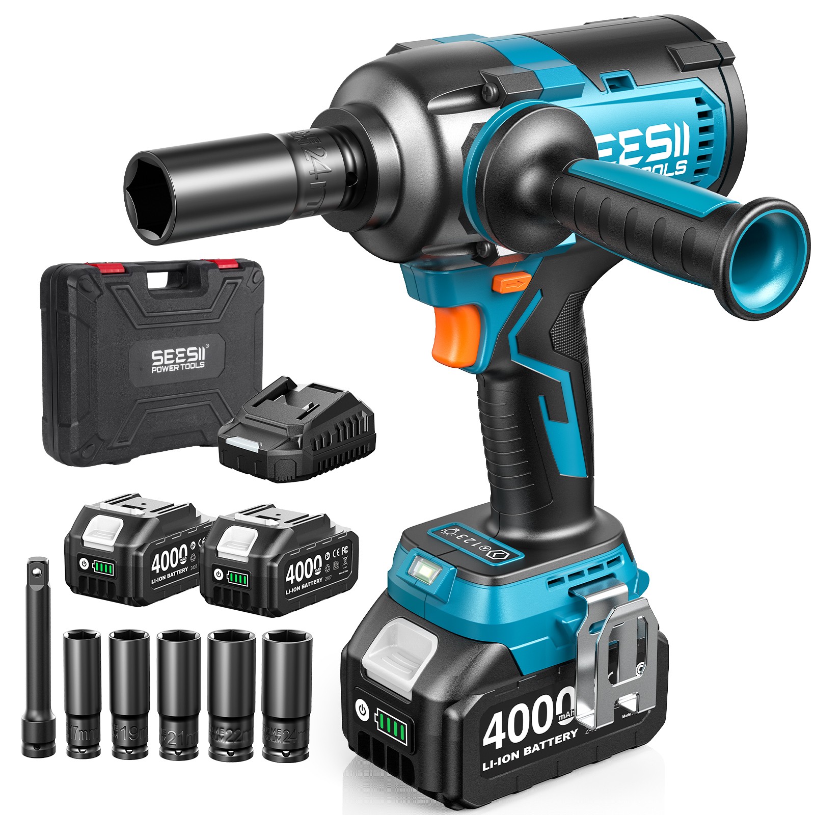 1200Nm Cordless Impact Wrench High Torque 1/2inch Battery Brushless Impact Gun