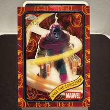 2025 Topps Chrome Marvel #181 Kang The Conqueror Iron Man Red & Gold Lazer /100