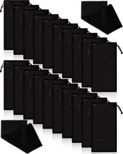 40 Pack Microfiber Case Pouch Bag Glasses Sunglasses Case with 2 Pieces Cleaning