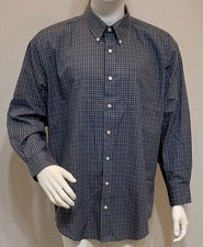 N utica Men s Dark Gray Plaid Button Down Long Sleeve Shirt 17 1/2 32/33
