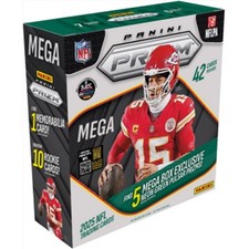 Panini 2025 Prizm Football Mega Box Trading Cards- 20 Pack