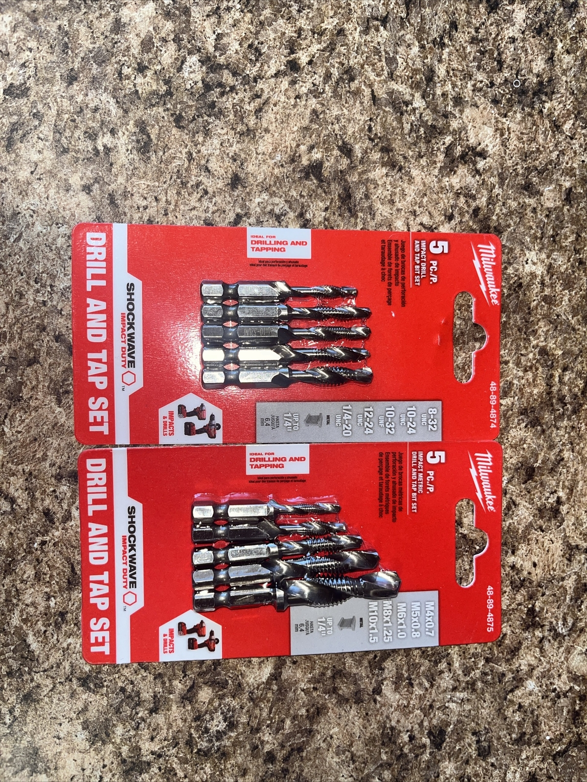 Milwaukee SHOCKWAVE Metric Impact Drill Tap Set 5 Piece (48894875