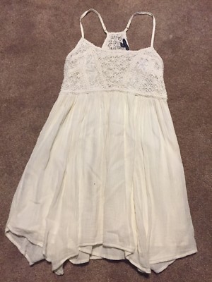 Womens American Eagle Cream Off White Lace Lined Mini  Dress Size 00
