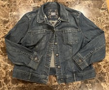 J.Jill Denim Jean Jacket Women's Y2K Casual Button Up Jacket Sz XL PRISTINE Prep