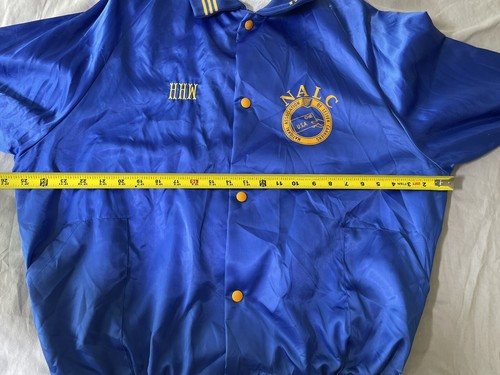 VINTAGE NALC LETTERS CARRIERS SATIN WINDBREAKER XL BLUE SAN JOSE CA WINDJAMMER - Picture 5 of 16
