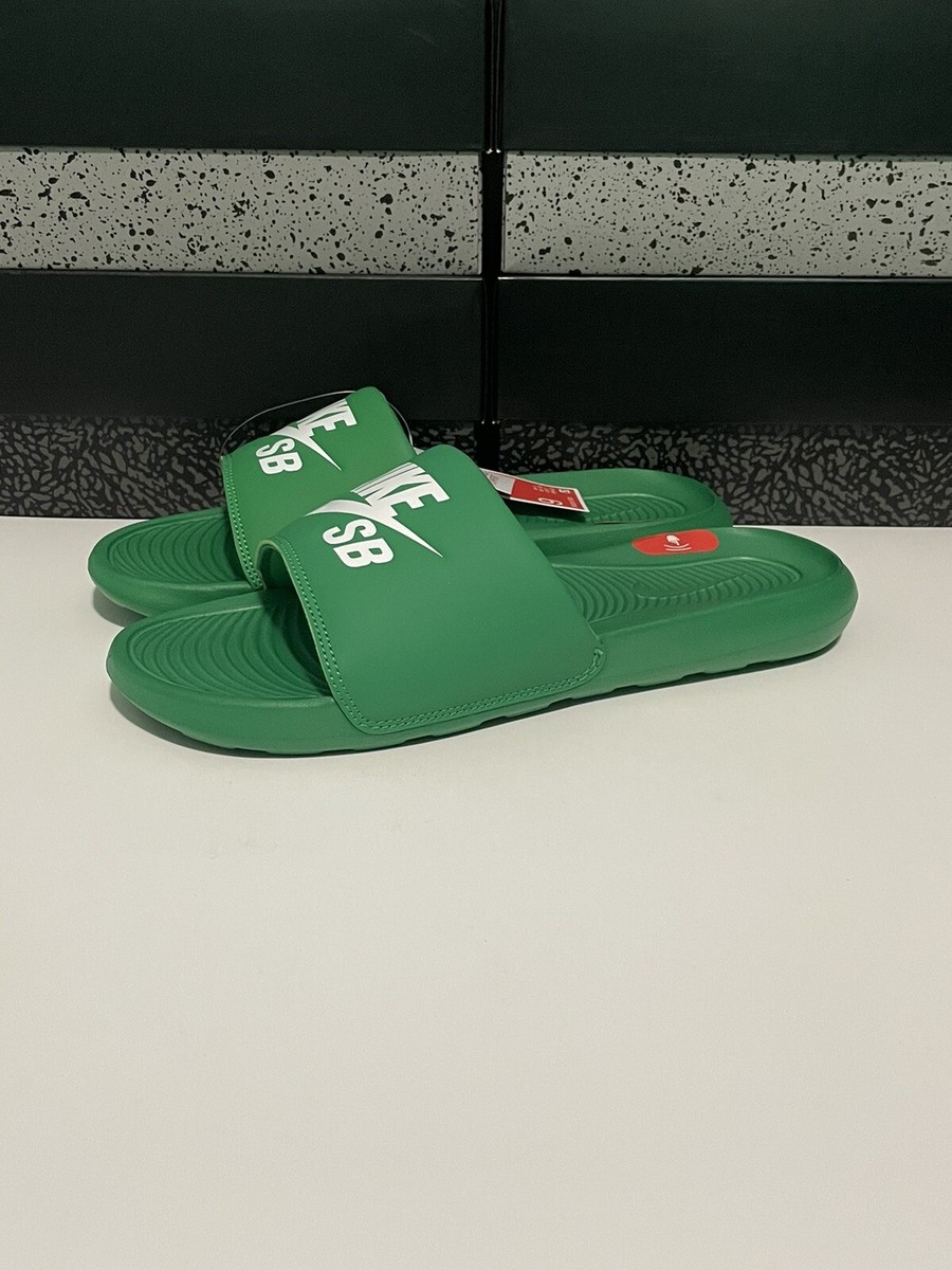 New Nike SB Victori One Slide “Lucky Green” DR2018-300 Men's Size
