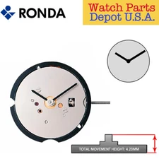 Genuine Ronda 582 Quartz Watch Movement, 2 Hands (Swiss Parts) - NEW!