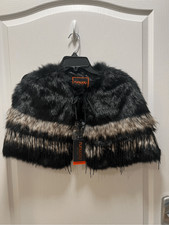 Runway Newyork Open Front Vegan Fur Cape Nwt Size S