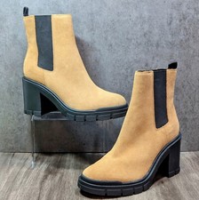 Marc Fisher Women's Vanlisa Tan Suede Leather Boot Size 9M 3" Heel