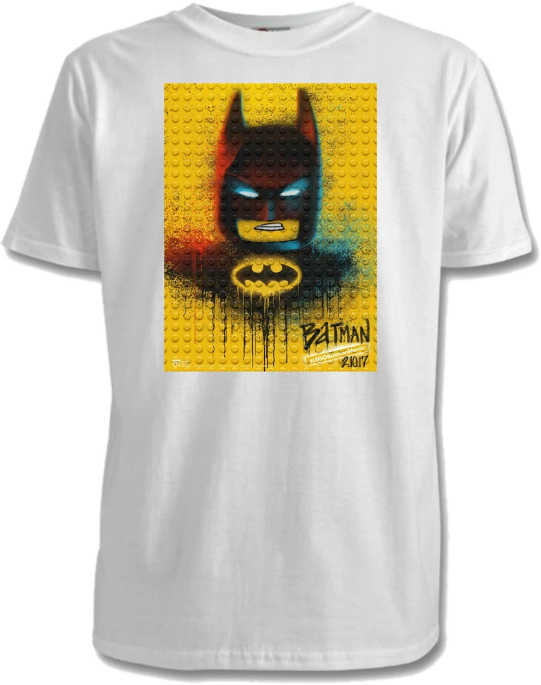 FRUIT OF THE LOOM Lego Batman Película Niños Camisetas - 12 Diseños / 7 Colores / Tallas 1-15