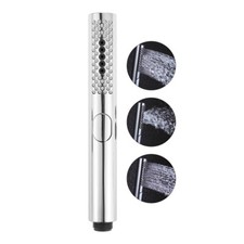 1Pc Cylindrical Shower Head Polished Chrome ABS Three Water Modes Bathroom Parts