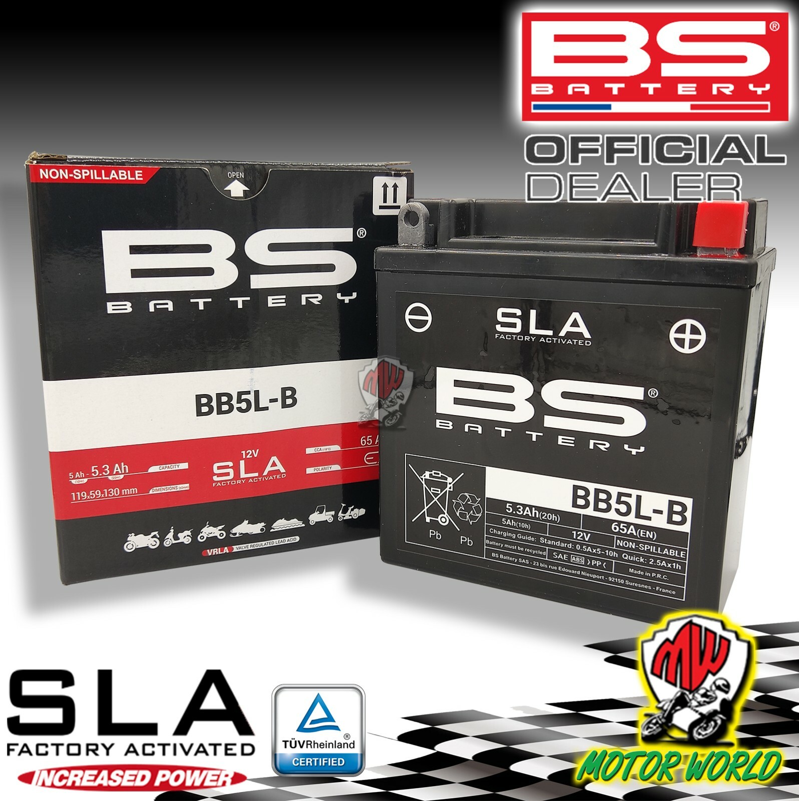BATTERIA BS BATTERY SLA GIA ATTIVATA BB5L-B PIAGGIO VESPA FL2 AUTOMATICA 50 1991