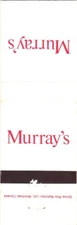 Montreal Toronto Ottawa Canada Murray's Restaurants Vintage Matchbook Cover