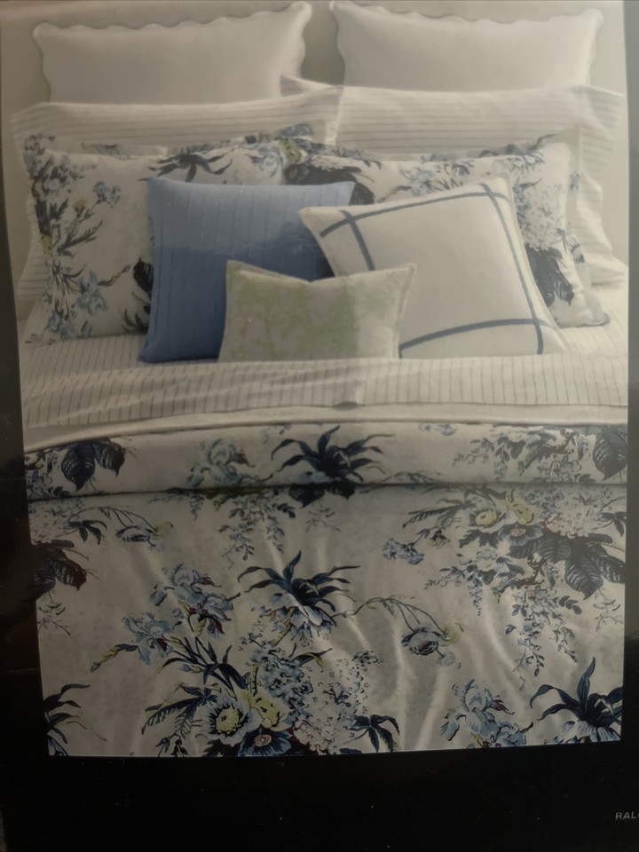 LAUREN RALPH LAUREN Eden Botanical 3 piece QUEEN COMFORTER SET 100