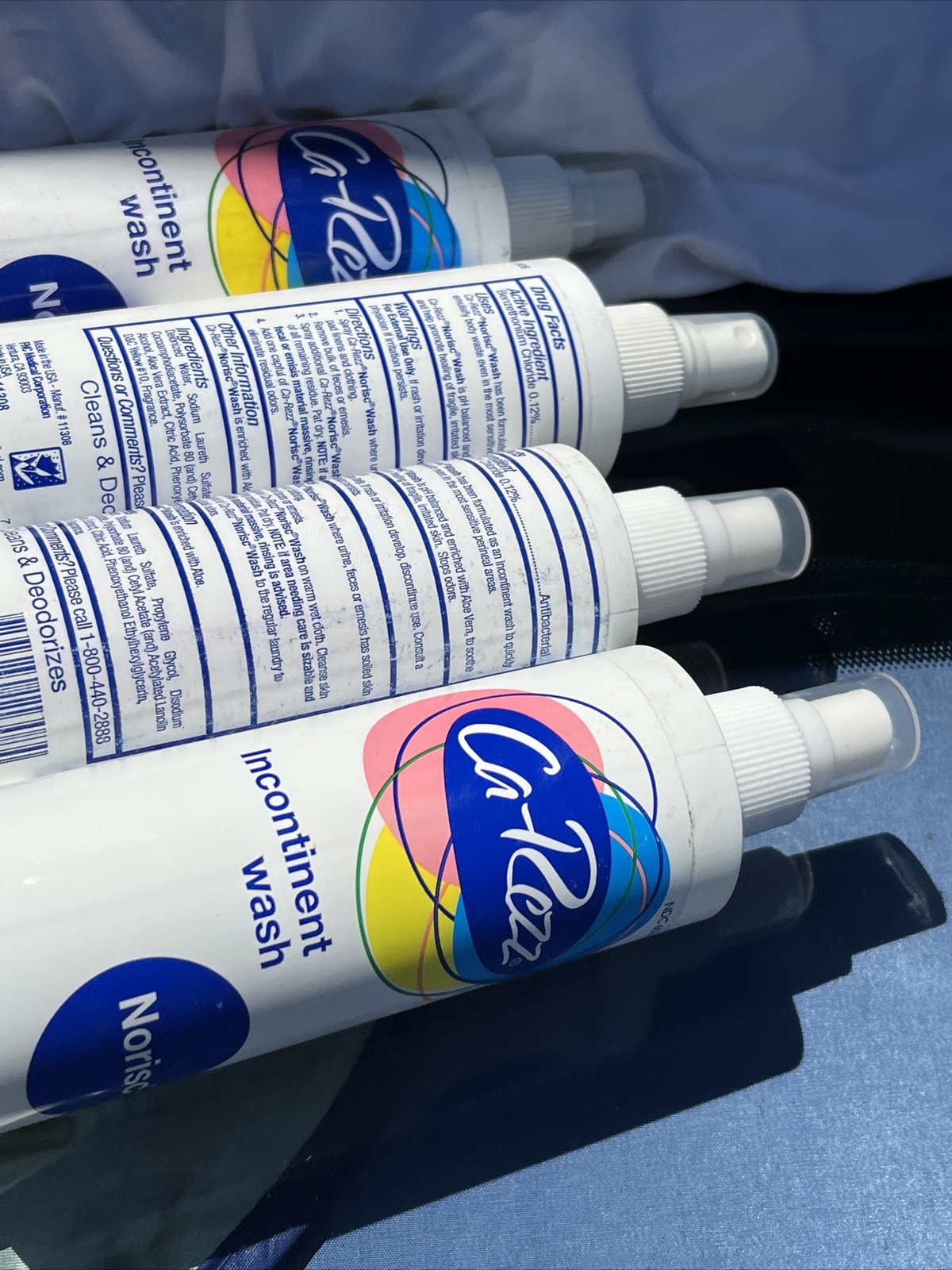 Lot 4 New 16 oz. CaRezz Incontinent Spray Wash Norisc w/Aloe PH