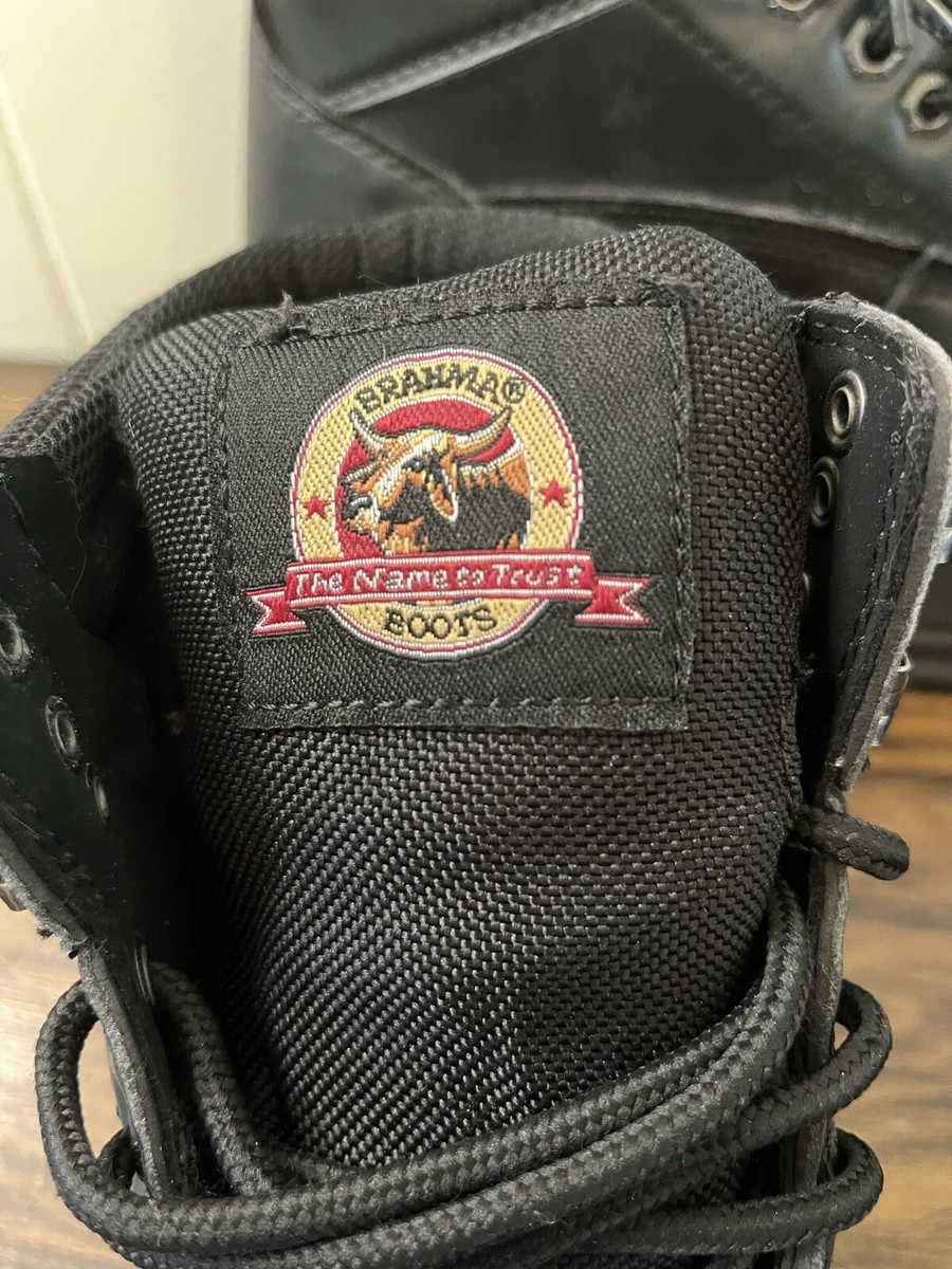 Brahma F2413-11 Black Leather Steel Toe Lace Up Work Ankle  display picture 1