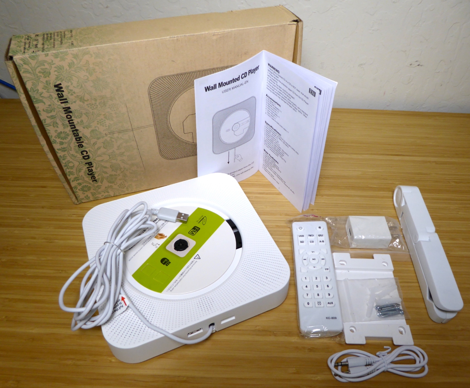 NIB Wall Mountable CD Player KC-808 White 